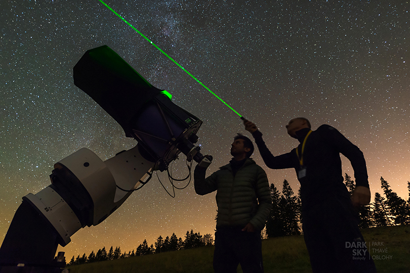 the center of the dark sky